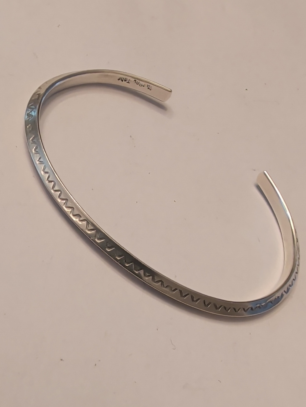 Sterling Silver Native American Zigzag Cuff Bracelet